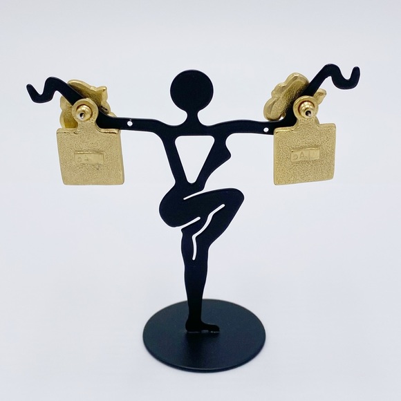 Vintage Cat Christmas Earrings kitten Present Enamel Earrings - Picture 8 of 9